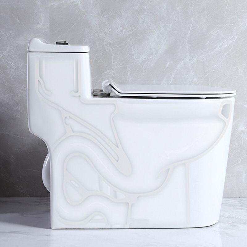 Contemporary 1 Piece Flush Toilet Floor Mounted White Toilet Bowl for Bathroom