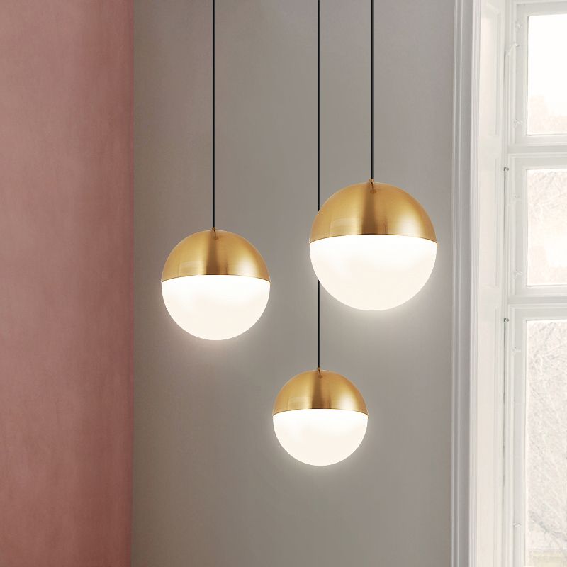 Global Metal Hanging Ceiling Light Minimalist Style Coppery Pendant Ceiling Light