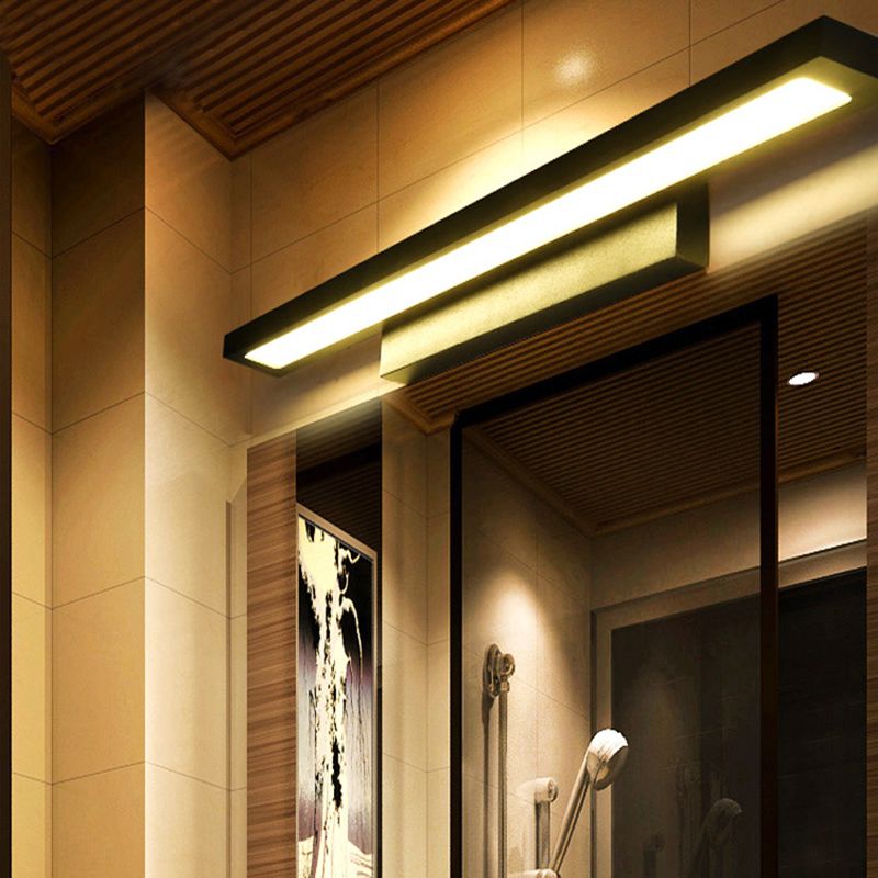 Rectangular Vanity Wall Light Fixtures Modern Minimalist Style Aluminum Single Vanity Light