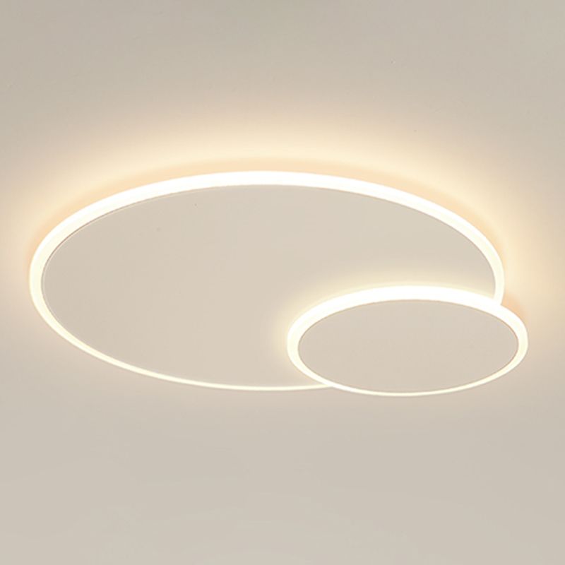 Plafoniera moderna artistica a LED in ferro laccato circolare con montaggio ad incasso con paralume in acrilico