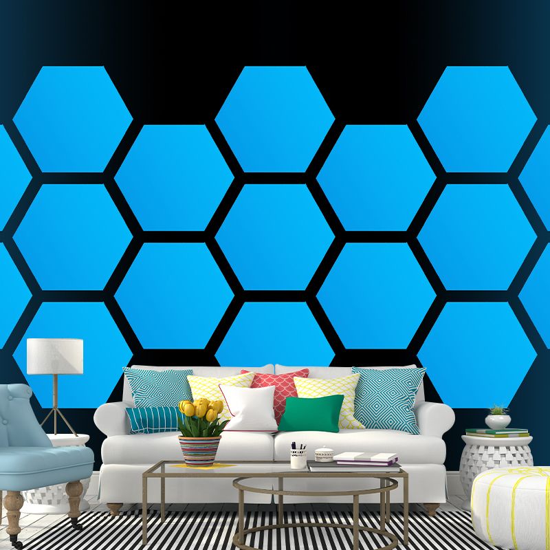 Hexagons Geometry Contemporary Mural Wallpaper for Home Decoration, Waterproofing