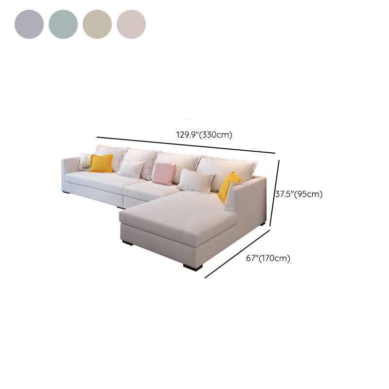 37.4 " H Cotton Blend Flared Arm Sofa & Chaise for Living Room