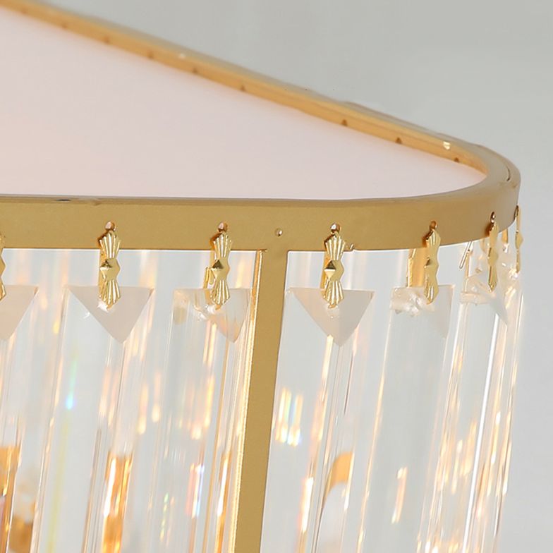 Plafonnier LED carré en cristal, plafonnier en fer forgé de Style concis et moderne pour le salon