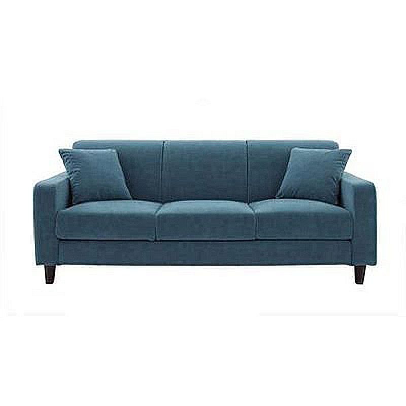 Contemporary Velvet/Linen Couch Square Arm Sofa with Loose Back
