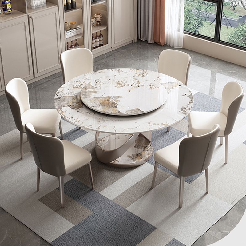 Stone Top Dining Table Round Modern Dining Table with Pedestal Base