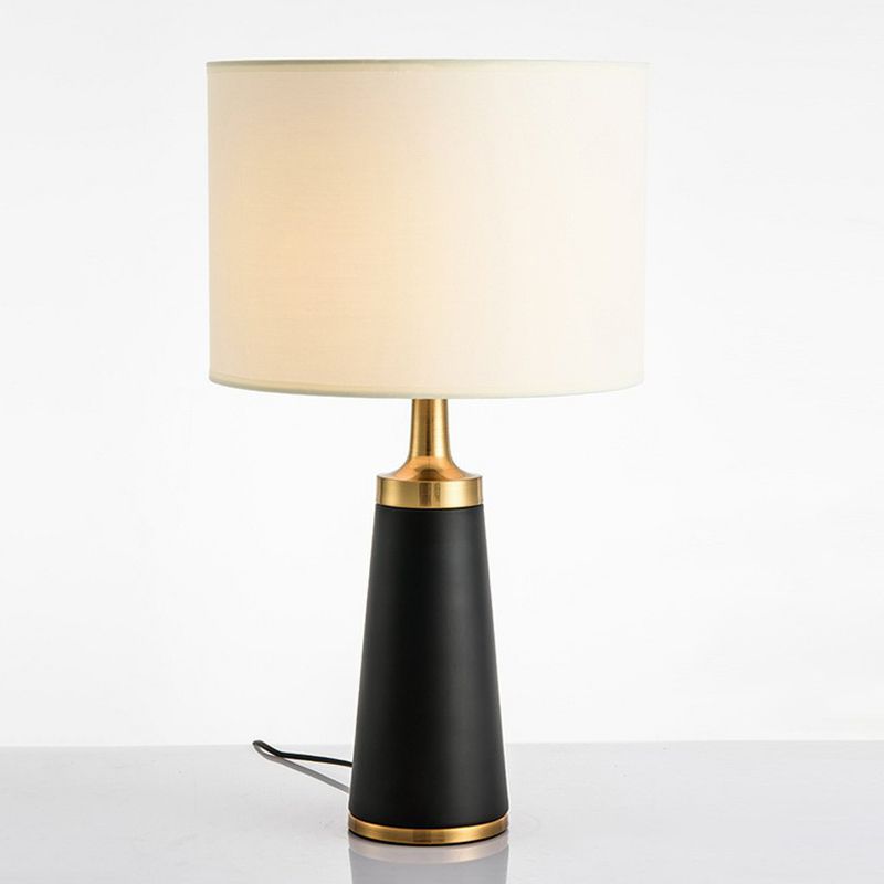 Tavolo cilindrico tavolo luce contemporanea 1 testa lampada da notte bianca-nera per camera da letto