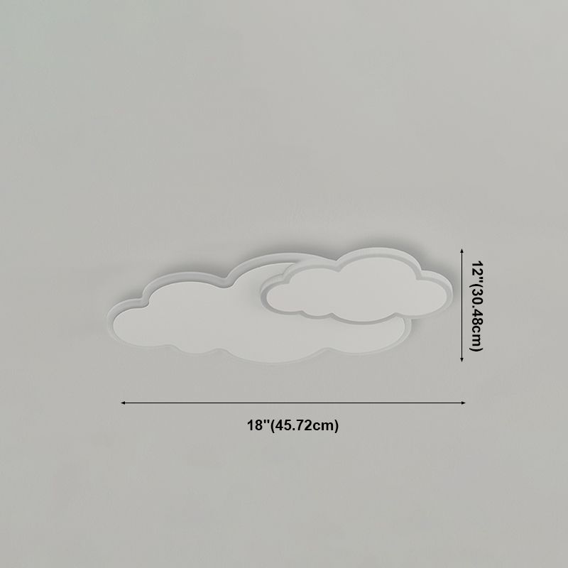 Lampada da soffitto a LED a forma di nuvola bianca con montaggio a incasso in una moderna semplicità in ferro laccato con paralume in acrilico