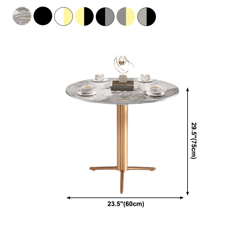 Stone Dining Table Traditional Luxury Dining Site Table with Tripod Base