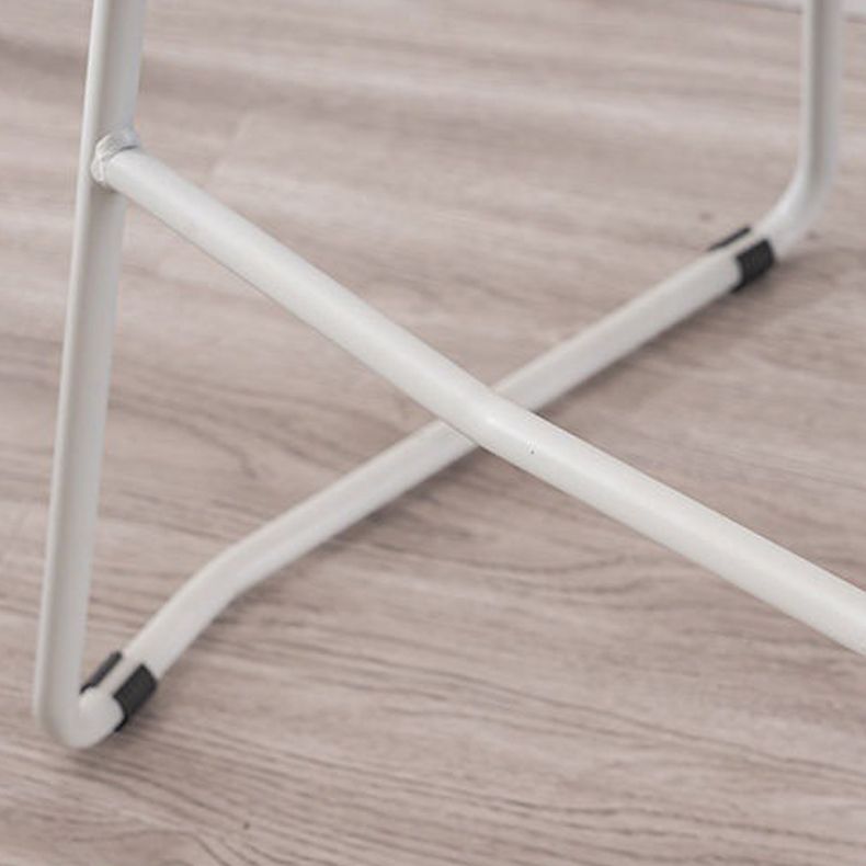 Contemporary Plastic Bar Stool Armless Dining Stool with Metal Base