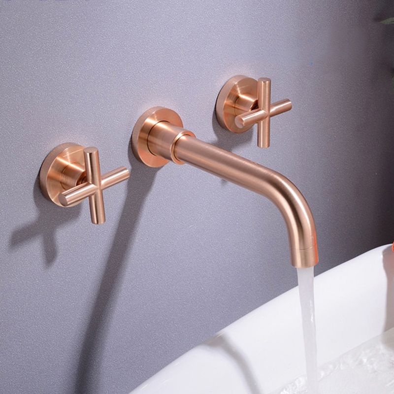 Glam Style Faucets Widespread Wall Mounted Bathroom Sink Faucet