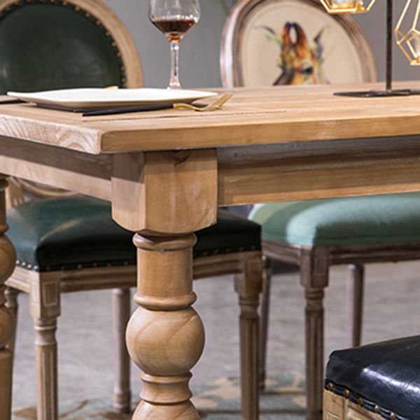 Mesa medieval moderna de madera de pino para restaurante, mesa antigua rectangular con 4 patas