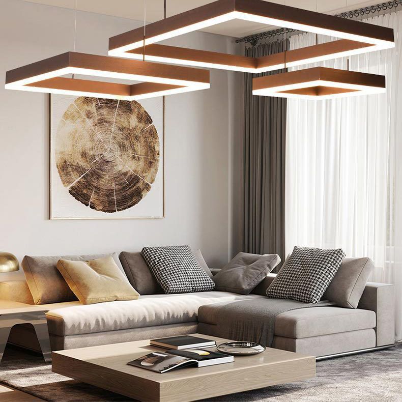 Funzione illuminazione del lampadario in metallo ciondolo per soggiorno moderno per soggiorno