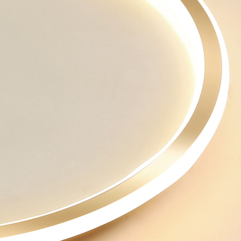 Modern Minimalist Circular LED Ceiling Light Aluminium Indoor Flush Mount with Silicone Shade
