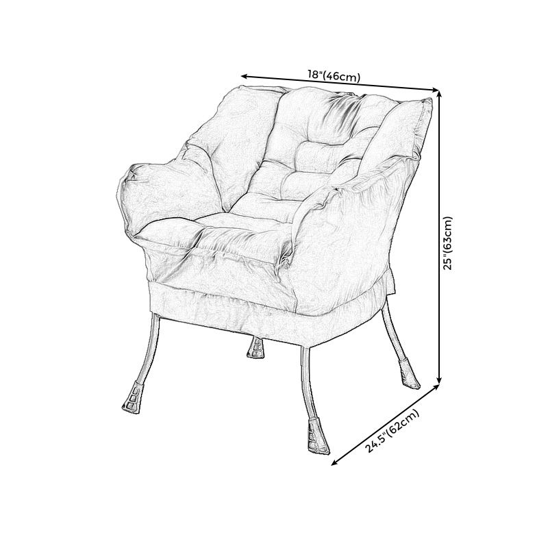 29.52"W*27.55"D Cotton Blend Arm Chair with Basic Four Black Legs, Flared Arms