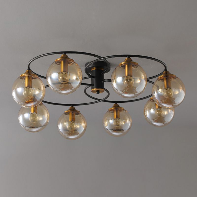 Modern Style Spherical Shape Ceiling Light Glass Multi Light Ceiling Light for Restaurant