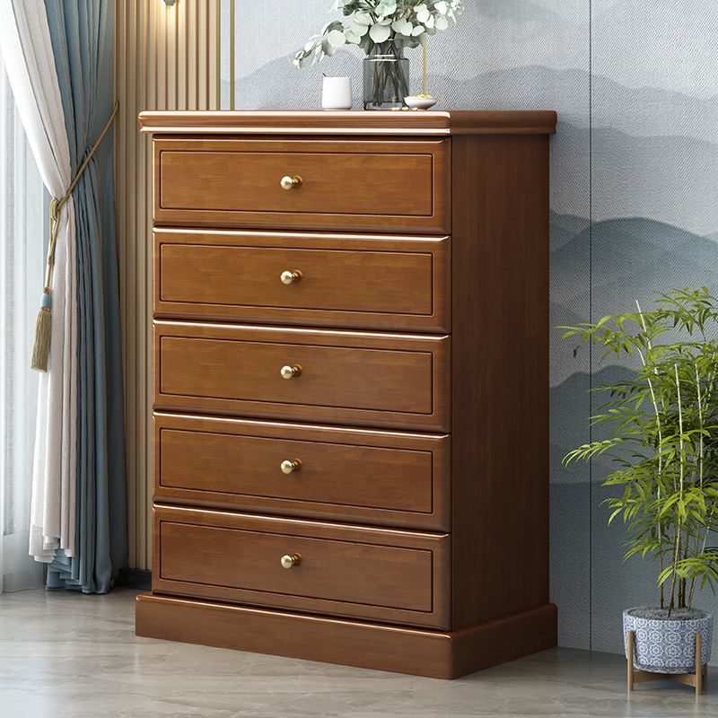 Modern Rectangle Brown Cabinet Knobs Wood Side Cabinet with Drawer