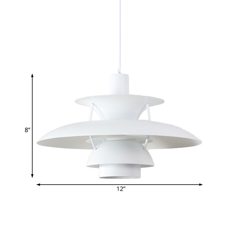 Designer gelaagde hanglamp metalen schaduw 1 licht hangend plafondlicht met hangsnoer
