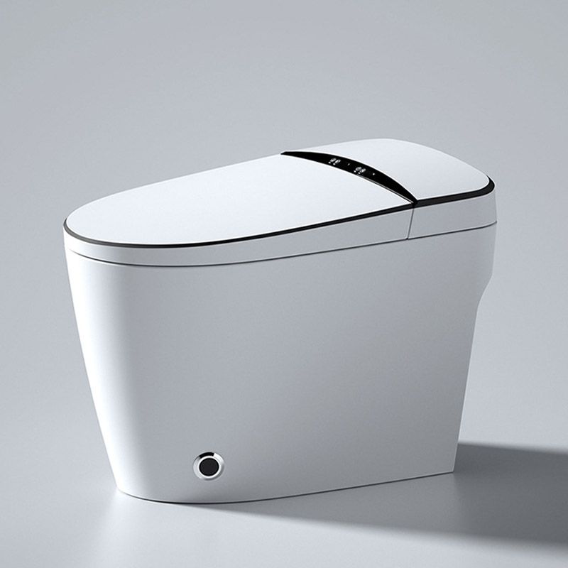 Modern Skirted White Concealed Tank Toilet ABS Floor Mounted Flush Toilet with Seat