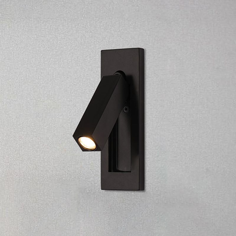 Modern Style Rectangular Wall Lighting Fixture Metal 1 Light Wall Mounted Reading Lights