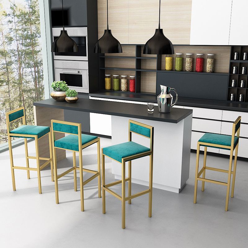 Scandinavian Upholstered Bar Stools for Kitchen Armless Square Stools