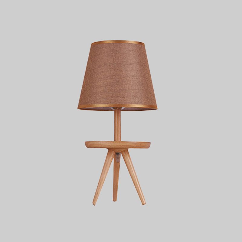 1 Kopfstudientisch hellem Modernismus brauner kleiner Schreibtischlampe mit ausgestattetem Stofffarben