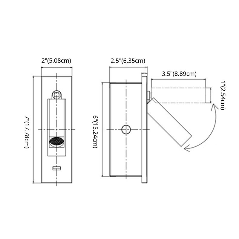 Schlafzimmer Flush-Mount LED Wandleuchter moderner Nachtleuchten mit rechteckig verstellbarem Scheinwerfer