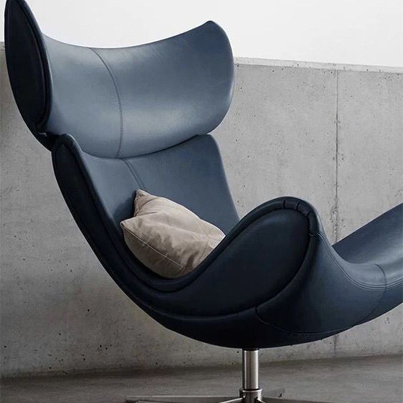 Swivel Armless Chair Faux Leather Chair with 4-Star Leg, 30.70" Wide