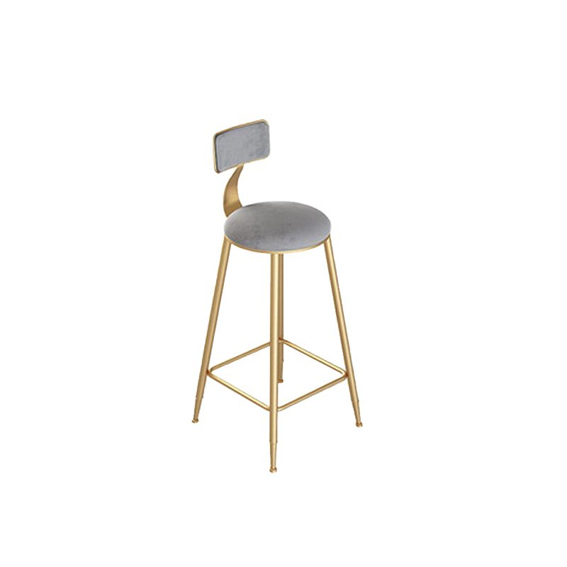 Contemporary Cushion Bar Stool Backrest Barstool with Gold Metal Legs