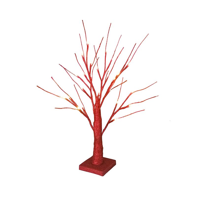 Éclairage de table de nuit à arbre rouge