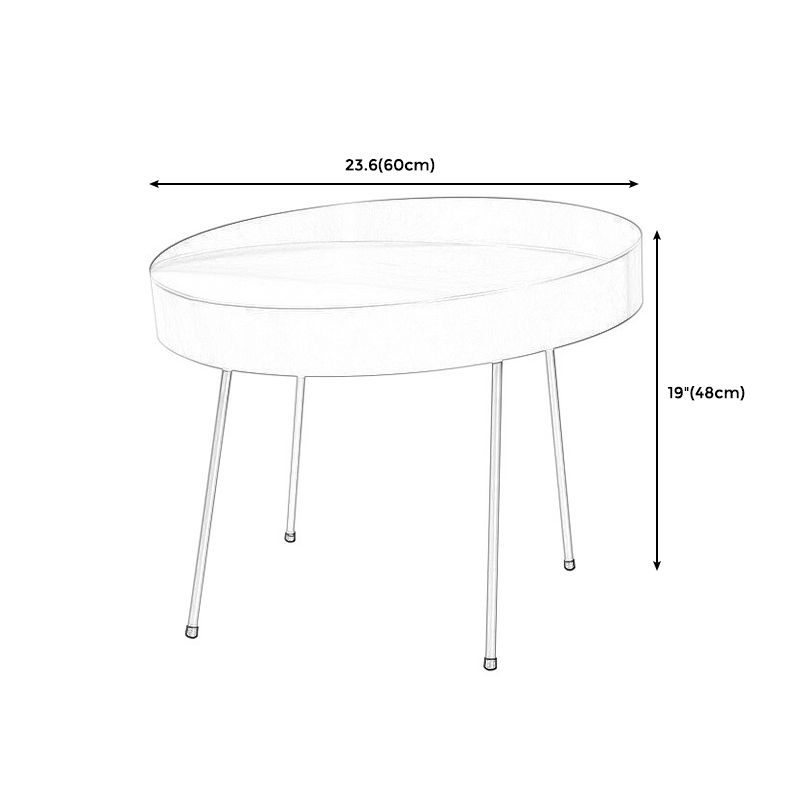 Round with Metal Accents Coffee Table Modern 4 Legs Cocktail Table