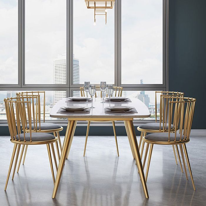 Glam Style Rectangle Dining Set 1/5/6 Pieces Dining Set for Dining Areas