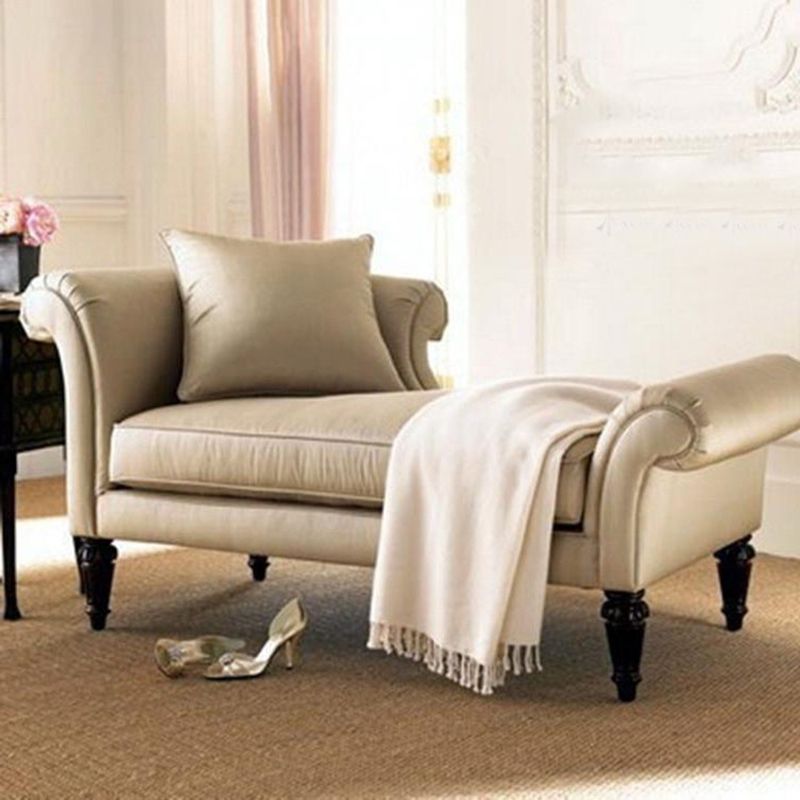Faux Leather/Fabric Accent Chair Traditional  Flared Arms Chaise