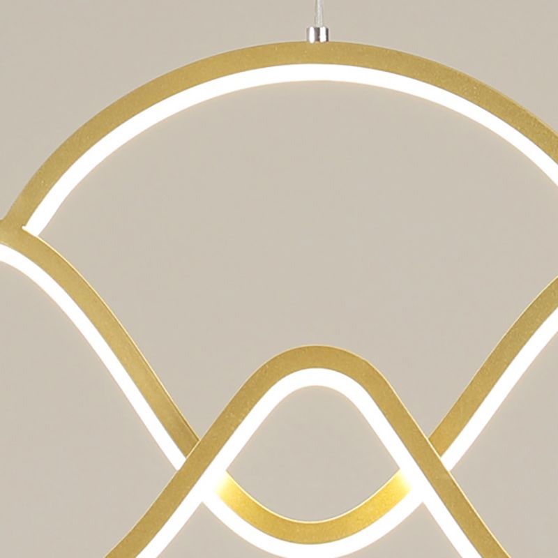 3 Light LED Linear Ceiling Chandelier Postmodern Dining Room Pendant Light