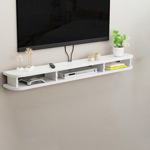 Scandinavian Engineered Wood Media Console Matte Finish TV Media Stand with Shelves