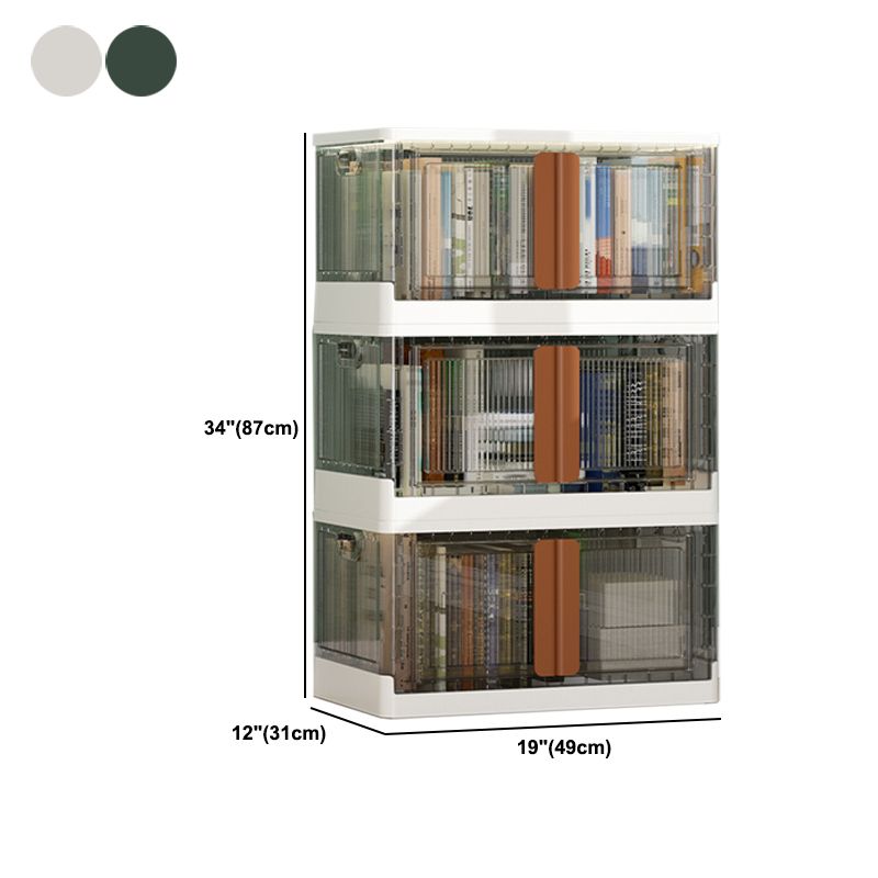 Urban Plastic/Acrylic Shelf Bookcase Folding Bookshelf with Doors