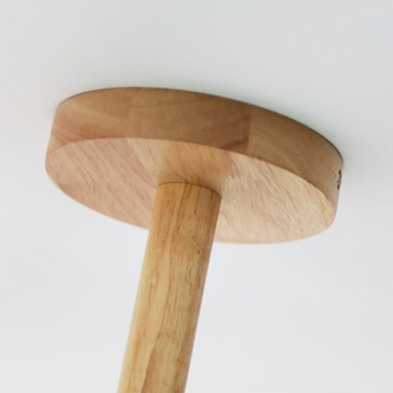 Modern Creative Macaron Pendant Light Wooden Sputnik Hanging Lamp with Wrought Iron Shade