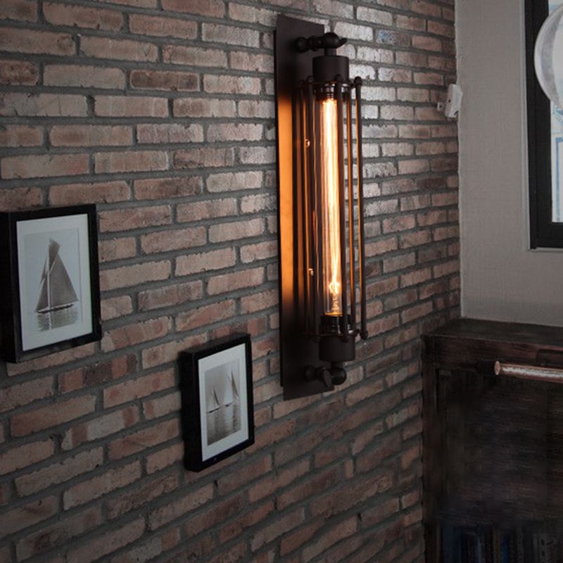 Metal Geometric Sconces Indoor Industrial 1 Light Wall Light Fixture