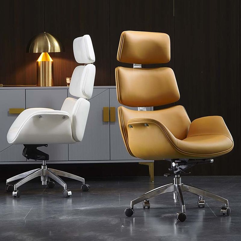 Contemporary Leather Managers Chair Height-adjustable Swivel Chair for Office