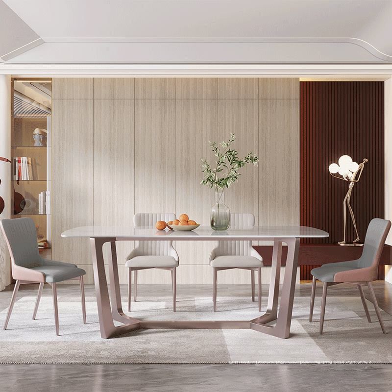 Nordic Sintered Stone Dining Set Rectangle 1/2/5/6/7 Pieces Dining Table with Chairs