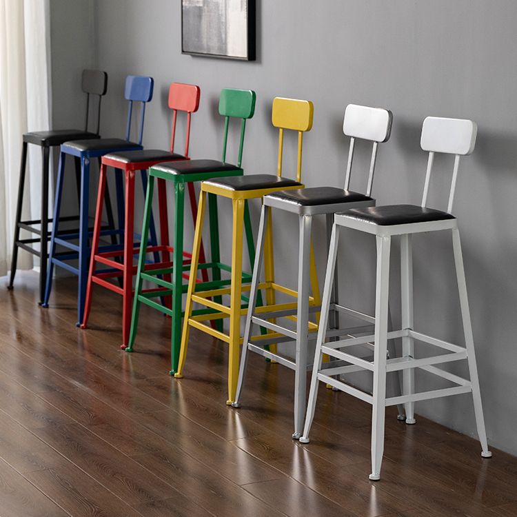 Modern Style Counter Stool Square Low Back Bar Stool for Indoor