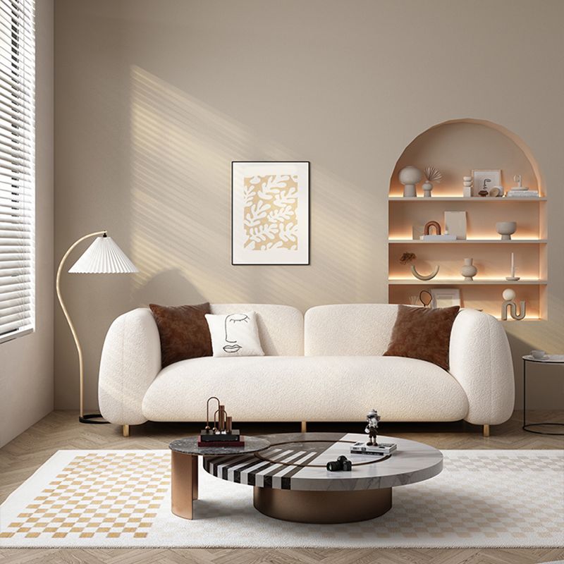 Contemporary Tight Back Standard Settee Tuxedo Arm Sofa for Living Room