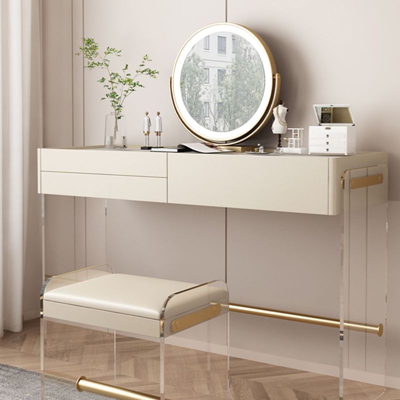 15.74" Wide Make-up Vanity with 3 Storage Drawers Bright White Dresser