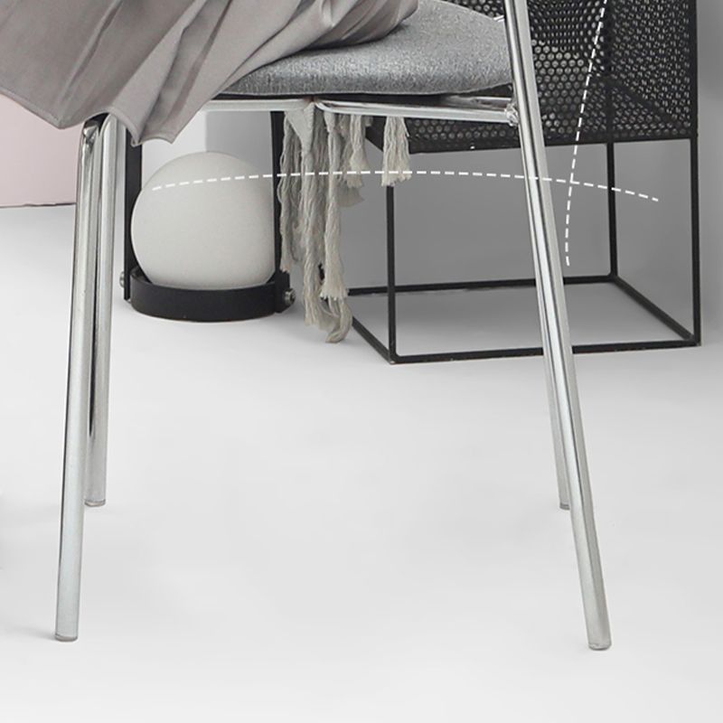 Modern Style Upholstered Armless Chair Leather Dining Chair with Metal Base