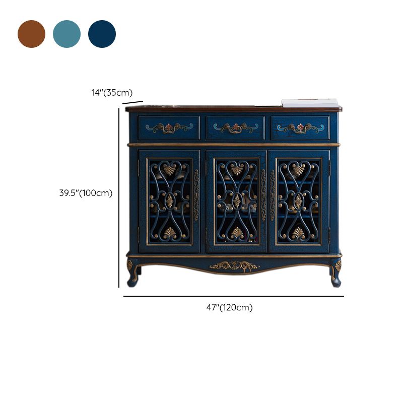 Industrial Cabriole Legs Storage Cabinet Solid Wood Storage Cabinet