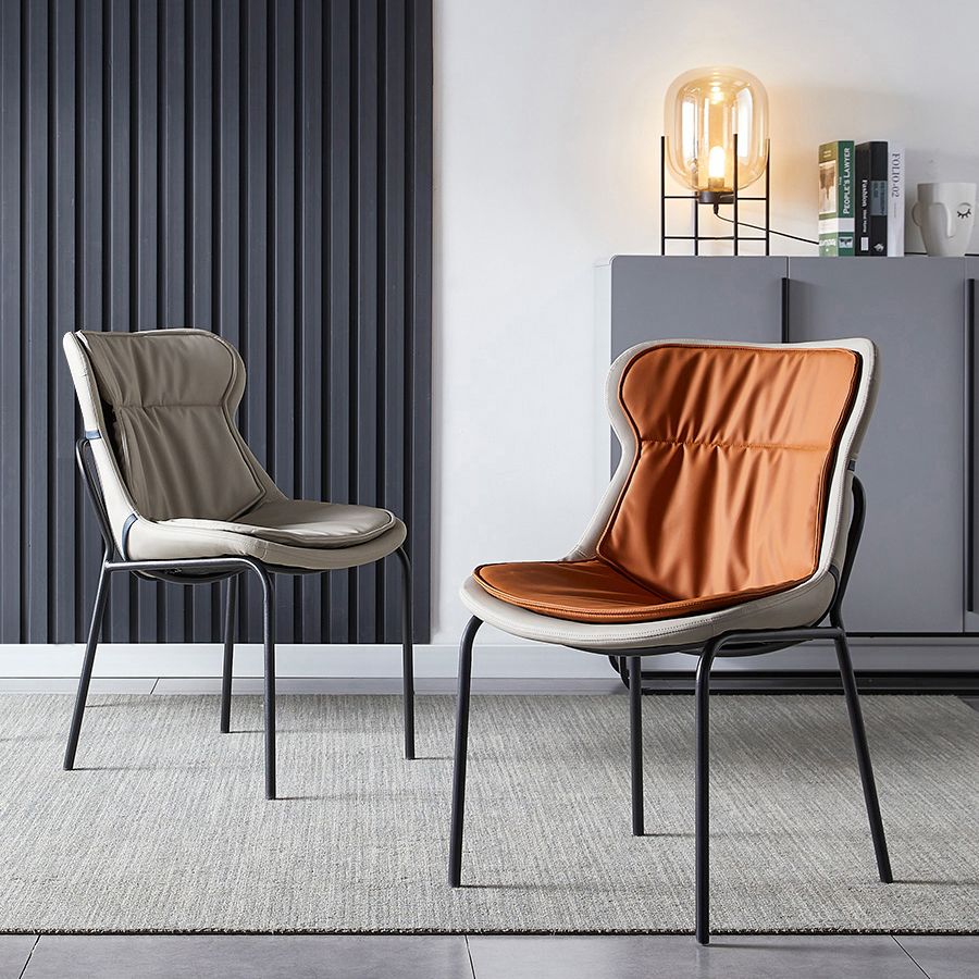 Chaises d'appoint rembourrées modernes avec pieds en métal (Ensemble de 2)