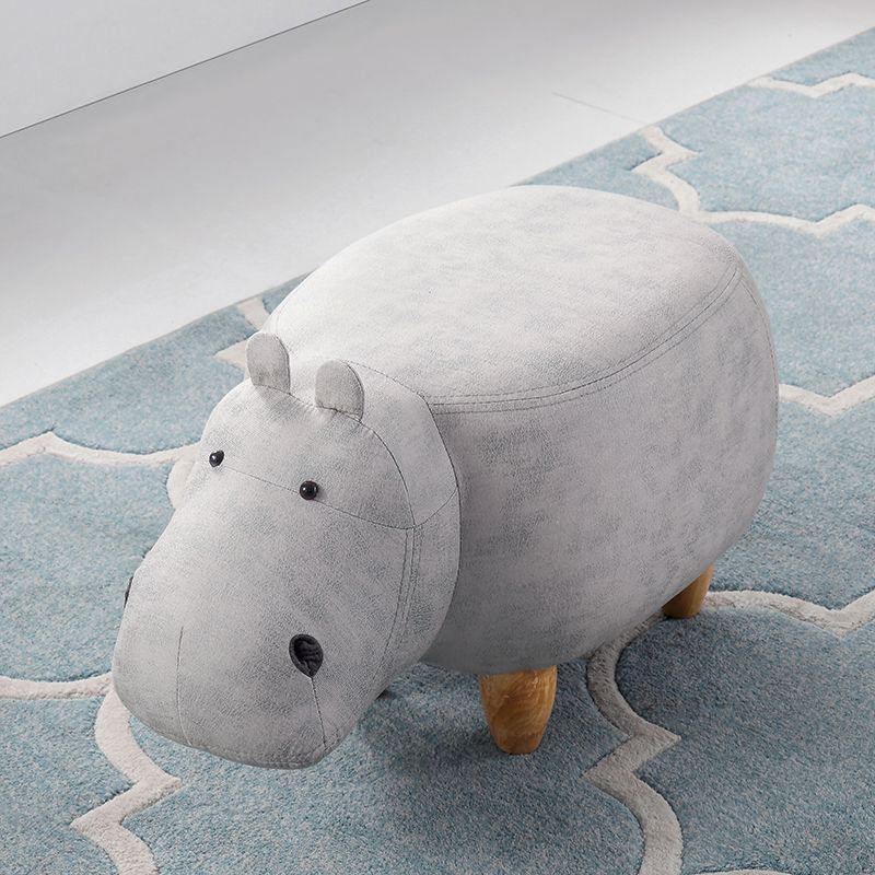 Leather Standard Stool Modern Style Simple Household Hippo Footstool