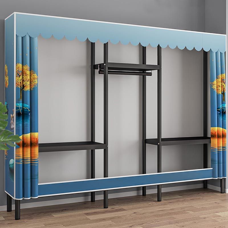 Contemporary Style Wardrobe Armoire Steel Wardrobe Closet with Legs