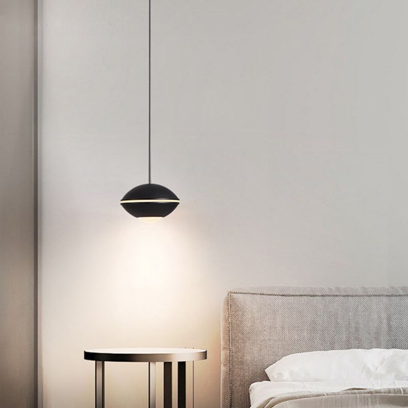 UFO Shaped Mini Pendant Lamp Simple Aluminum Bedroom LED Drop Light