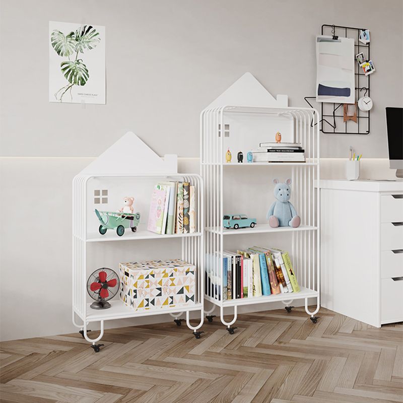Scandinavian Open Back Bookshelf Freestanding Metal Book Shelf with Storage Space