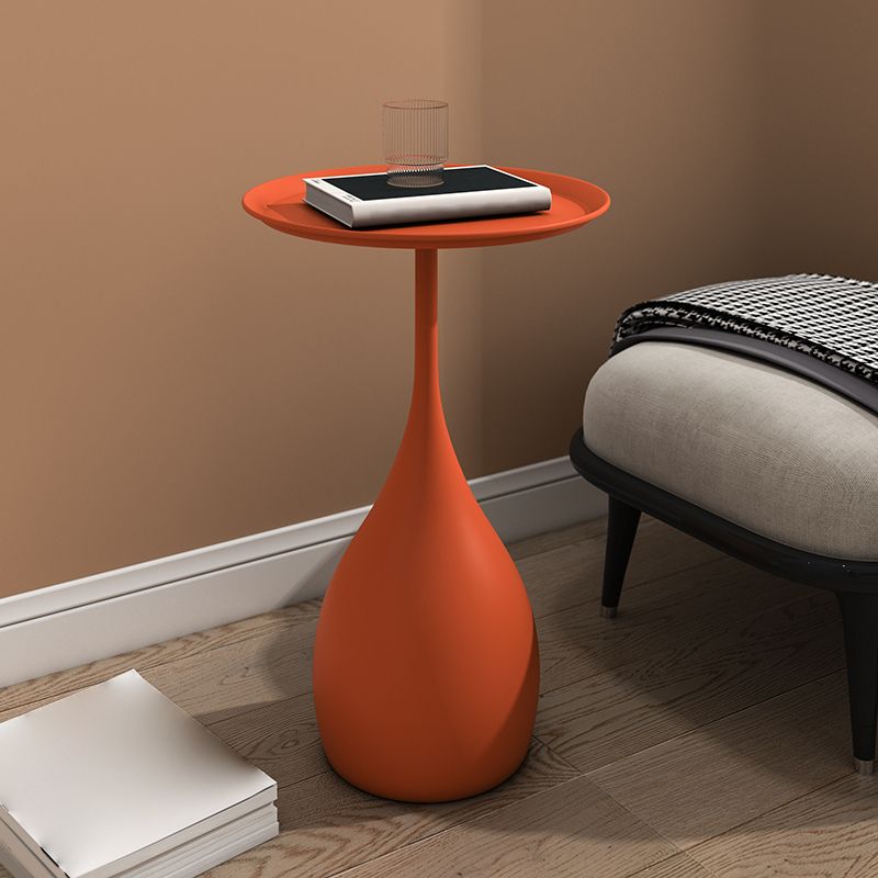 23.6" Tall Mid-Century Metal Round Tray Top Side Table Pedestal End Table